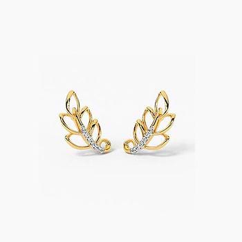 Leaflets Diamond Stud Earrings