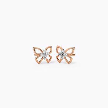 Glimmer Wings Diamond Stud Earrings