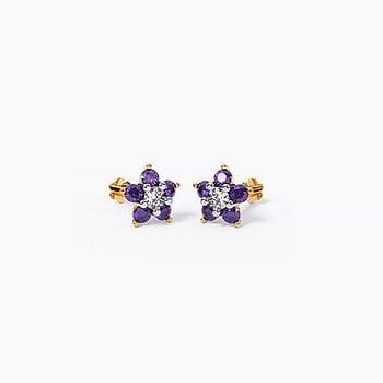 Midnight Iris Gemstone Stud Earrings