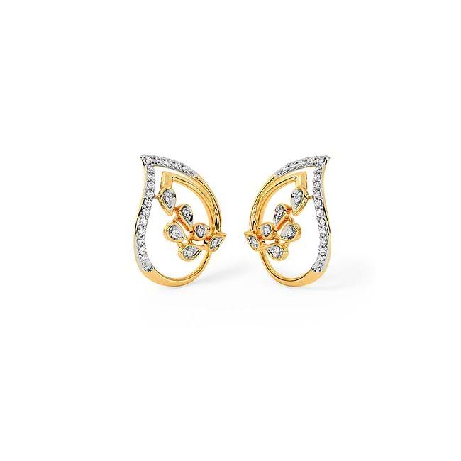 Spiral Sparkle Diamond Stud Earrings