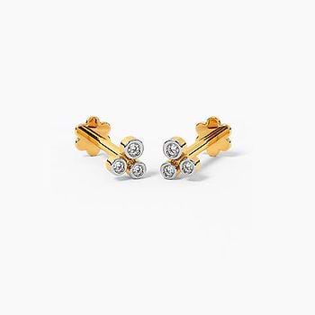 Lustre Multipierce Diamond Stud Earrings