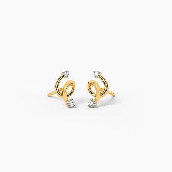 Whimsy Twist Diamond Stud Earrings