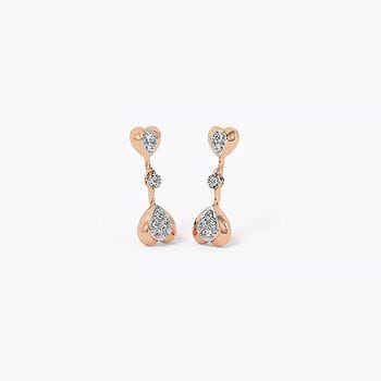 Heart Tendrils Diamond Drop Earrings