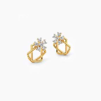 Floral Bliss Diamond Stud Earrings