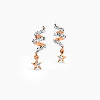 Starry Whirls Diamond Drop Earrings
