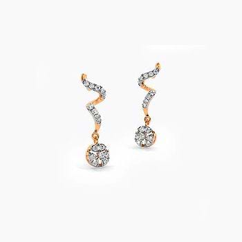 Circle Swirl Diamond Drop Earrings