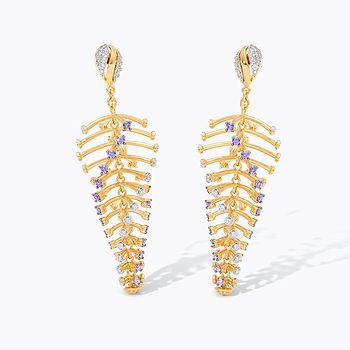 Kinetic Grace Gemstone Drop Earrings