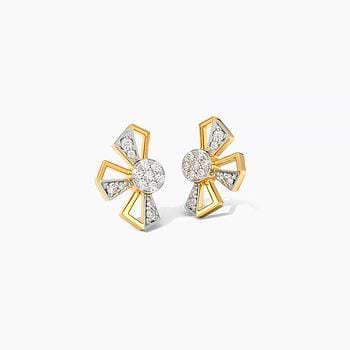 Iridescent Bloom Diamond Stud Earrings
