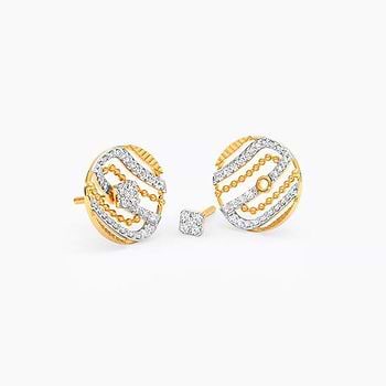 Elite Circular Diamond Stud Earrings