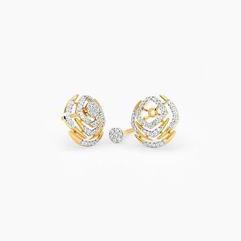 Shimmer Maze Diamond Stud Earrings