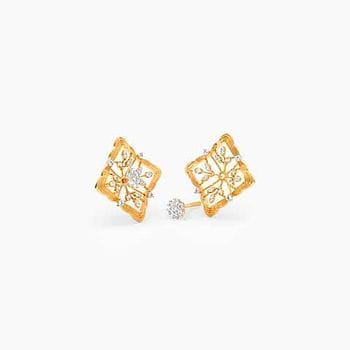 Tetra Shine Diamond Stud Earrings