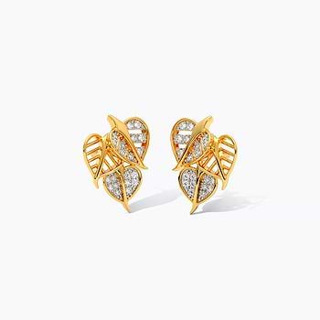 Veined Diamond Stud Earrings