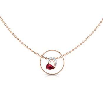 Cute Framed Heart Gemstone Necklace