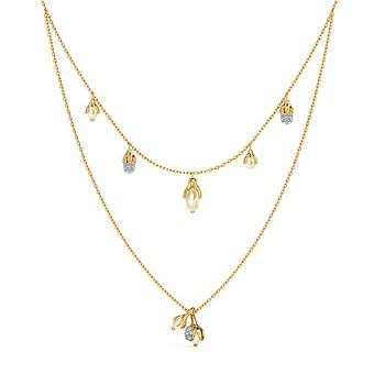  Pearly Dangle Layered Necklace For Women