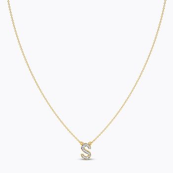 Alphabet S Diamond Necklace