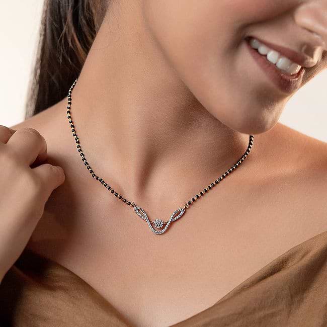 Simple diamond pendant mangalsutra clearance