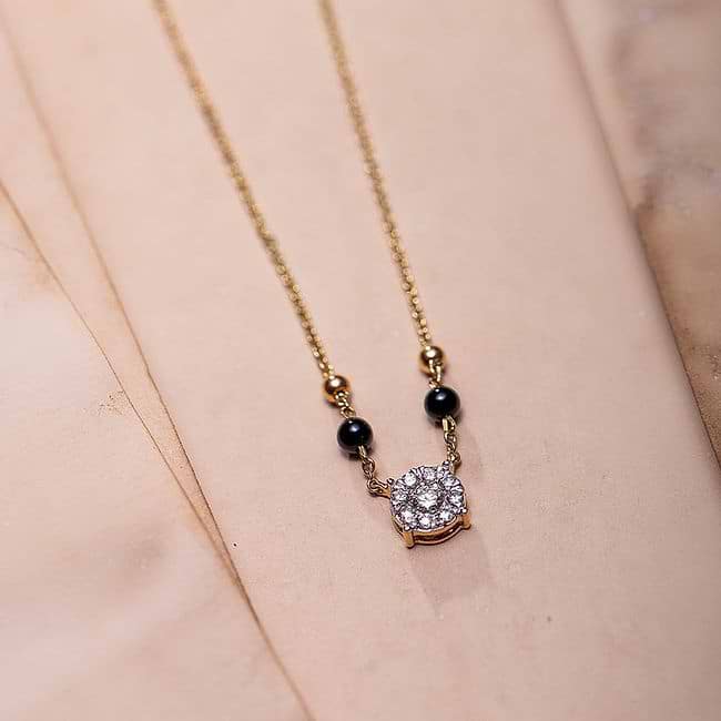 Navya Diamond Mangalsutra Chain Fancy Lightweight Design CaratLane