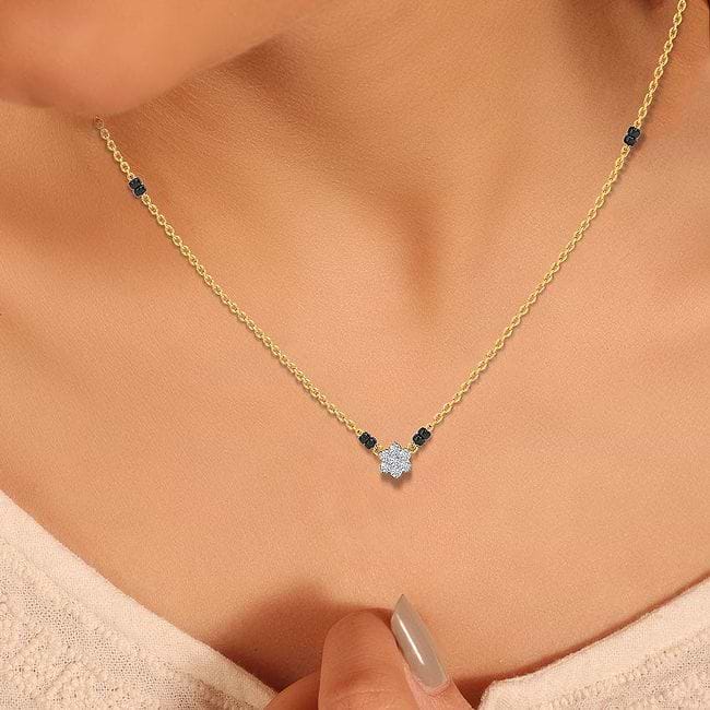 Light weight diamond mangalsutra on sale