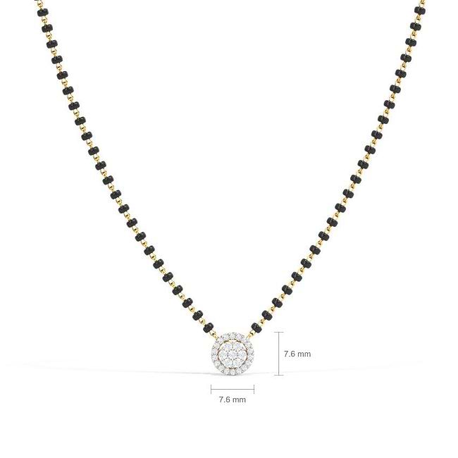 Mangalsutra design with single diamond outlet