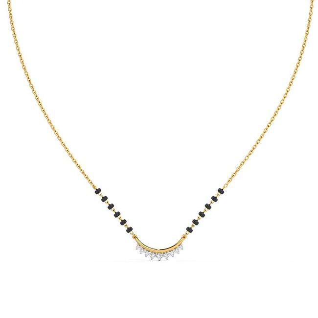 White gold diamond mangalsutra outlet