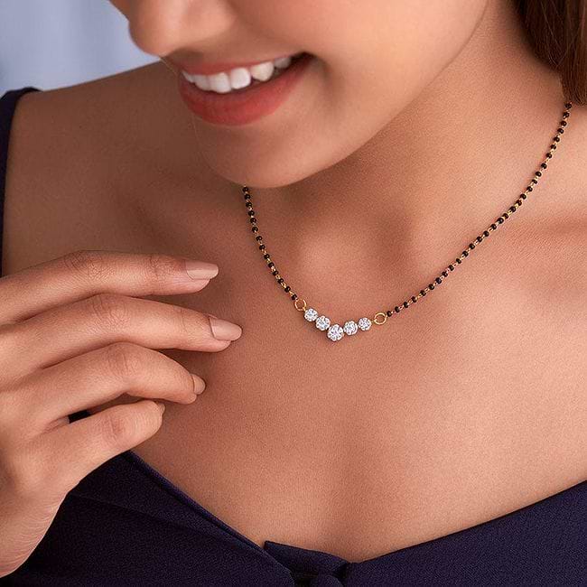 Simple diamond mangalsutra outlet