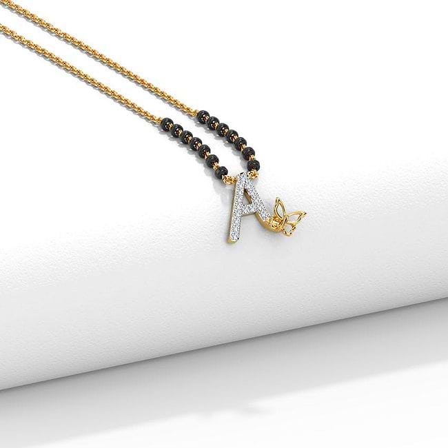 A letter mangalsutra on sale