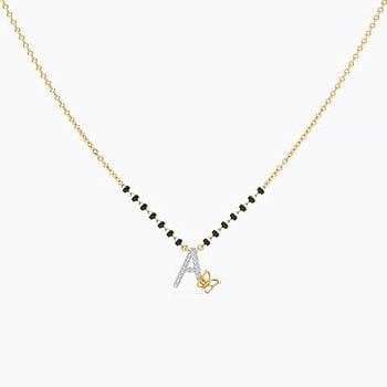 Fluttering Alphabet A Diamond Mangalsutra 