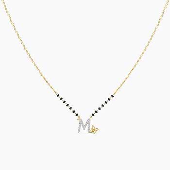 Fluttering Alphabet M Diamond Mangalsutra 