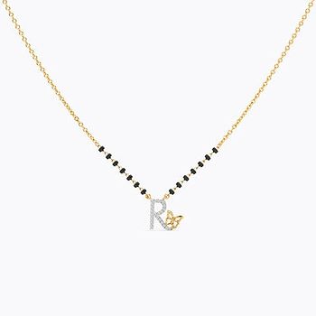 Fluttering Alphabet R Diamond Mangalsutra 