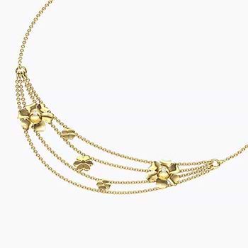 Plumeria Knot Diamond Necklace
