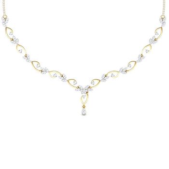Floral Swirl Diamond Necklace