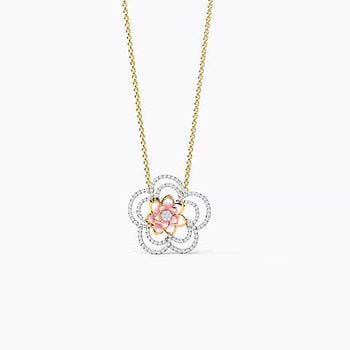 Sparkling Bloom Lotus Diamond Necklace