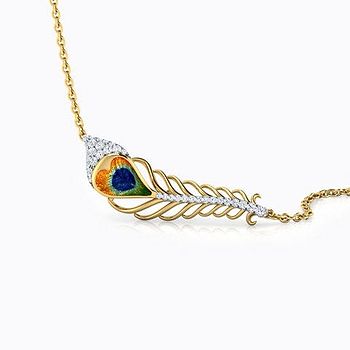 Peacock Feather Diamond Necklace