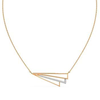 Stripes Geometric Diamond Necklace