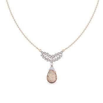 Lupine Wood Grain Diamond Necklace