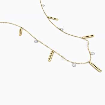 Linear Fine Line Diamond Necklace
