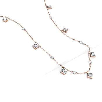 Quad Fine Line Diamond Necklace