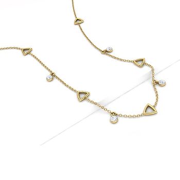 Geometric Fine Line Diamond Necklace