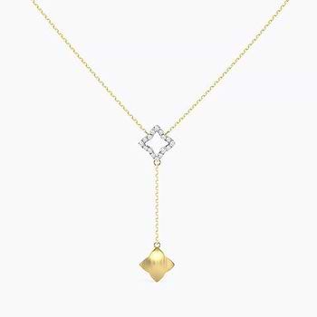 Geometric Diamond Lariat Necklace