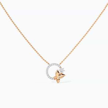 Fluttering Butterfly Diamond Necklace For Women