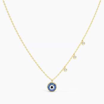 Dewdrops Evil Eye Gemstone Necklace