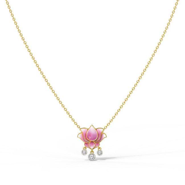 Lotus diamond necklace hotsell