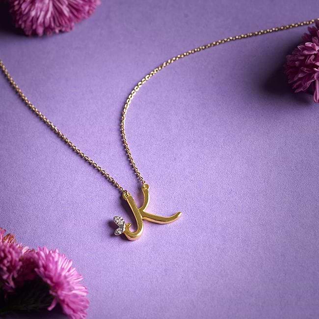 Shop Leafy Alphabet K Diamond Necklace Online CaratLane US