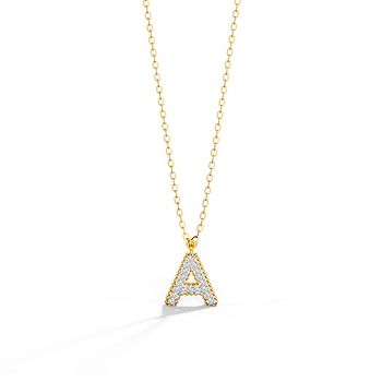 Dazzle Alphabet A Diamond Necklace