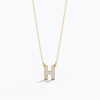 Dazzle Alphabet H Diamond Necklace