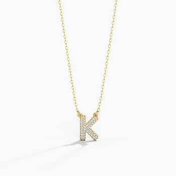 Dazzle Alphabet K Diamond Necklace