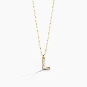 Dazzle Alphabet L Diamond Necklace
