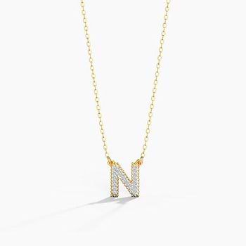 Dazzle Alphabet N Diamond Necklace