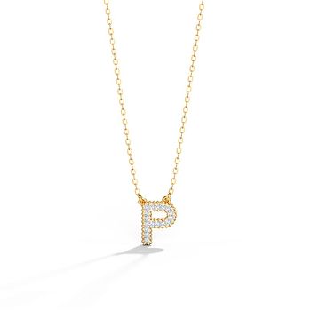 Dazzle Alphabet P Diamond Necklace