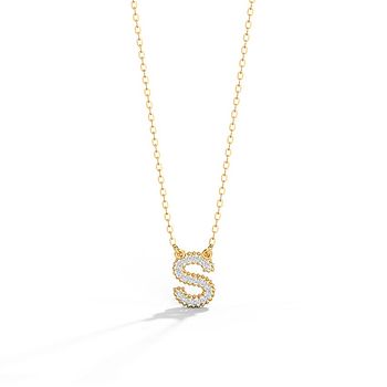Dazzle Alphabet S Diamond Necklace